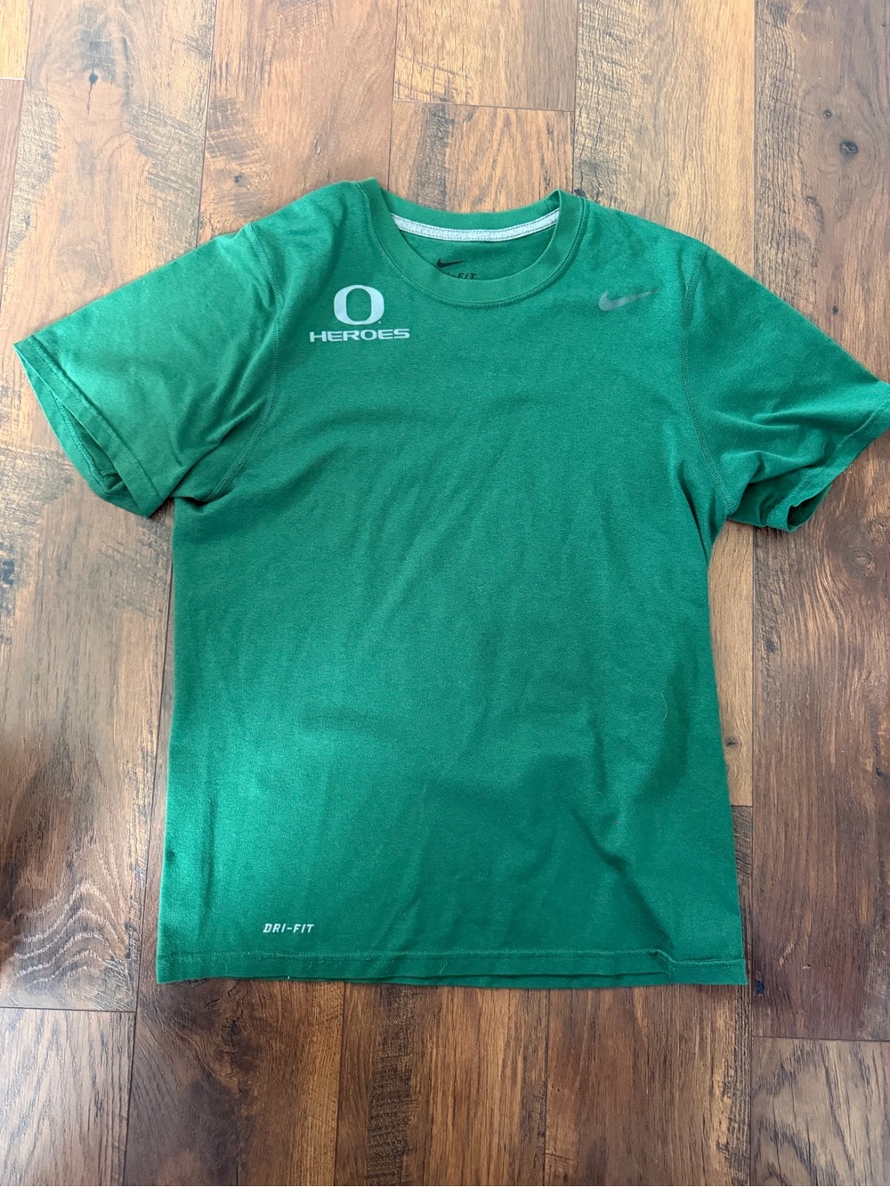 Nike Green Men’s Short Sleeve Dri-FIT Tee with 'Heroes' Logo